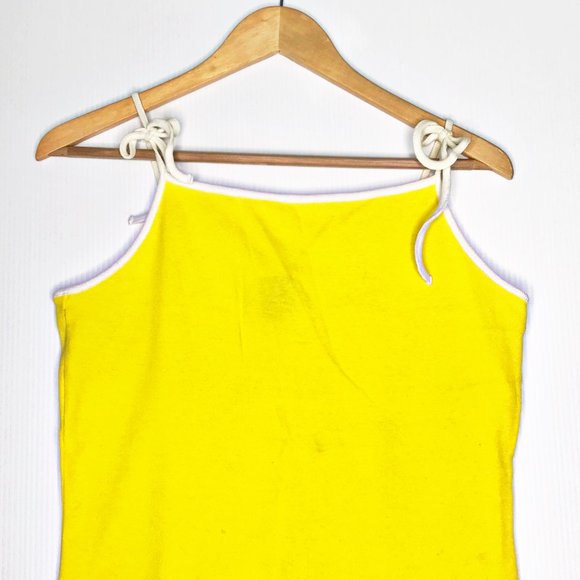 VINTAGE TOMMY JEANS Yellow Tank Top Extra Large - Picture 6 of 12